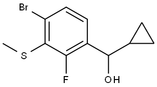 (4-bromo-2-fluoro-3-(methylthio)phenyl)(cyclopropyl)methanol Structure