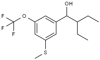 2-ethyl-1-(3-(methylthio)-5-(trifluoromethoxy)phenyl)butan-1-ol Structure