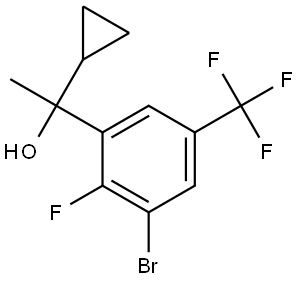 1-(3-bromo-2-fluoro-5-(trifluoromethyl)phenyl)-1-cyclopropylethanol Structure