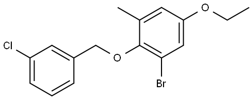 1-bromo-2-((3-chlorobenzyl)oxy)-5-ethoxy-3-methylbenzene Structure