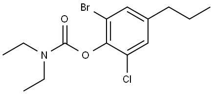 2-bromo-6-chloro-4-propylphenyl diethylcarbamate Structure