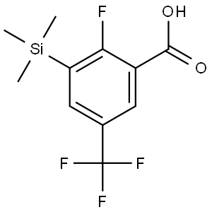 2-fluoro-5-(trifluoromethyl)-3-(trimethylsilyl)benzoic acid Structure