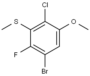 (3-bromo-6-chloro-2-fluoro-5-methoxyphenyl)(methyl)sulfane Structure