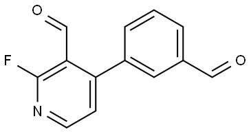 2-fluoro-4-(3-formylphenyl)nicotinaldehyde Structure