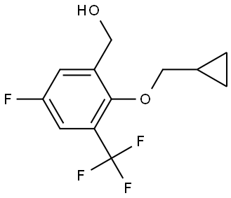 (2-(cyclopropylmethoxy)-5-fluoro-3-(trifluoromethyl)phenyl)methanol Structure