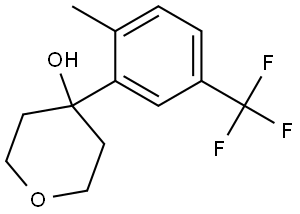 4-(2-methyl-5-(trifluoromethyl)phenyl)tetrahydro-2H-pyran-4-ol Structure