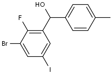 (3-bromo-2-fluoro-5-iodophenyl)(p-tolyl)methanol Structure