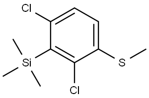 (2,6-dichloro-3-(methylthio)phenyl)trimethylsilane Structure