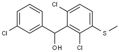 (3-chlorophenyl)(2,6-dichloro-3-(methylthio)phenyl)methanol Structure