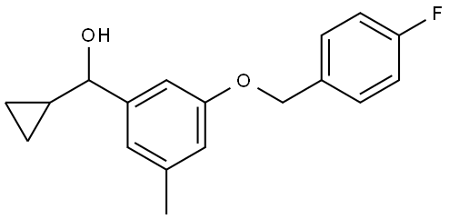 cyclopropyl(3-((4-fluorobenzyl)oxy)-5-methylphenyl)methanol Structure