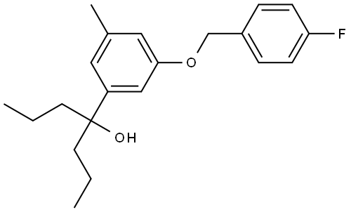 4-(3-((4-fluorobenzyl)oxy)-5-methylphenyl)heptan-4-ol Structure