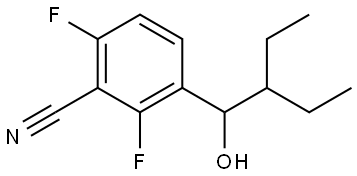 3-(2-ethyl-1-hydroxybutyl)-2,6-difluorobenzonitrile Structure