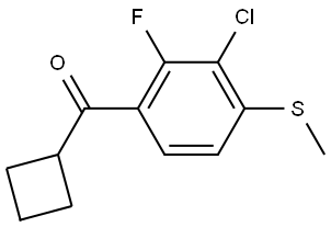 (3-chloro-2-fluoro-4-(methylthio)phenyl)(cyclobutyl)methanone Structure