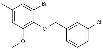 1-bromo-2-((3-chlorobenzyl)oxy)-3-methoxy-5-methylbenzene Structure