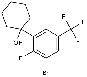 1-(3-bromo-2-fluoro-5-(trifluoromethyl)phenyl)cyclohexanol Structure