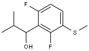 1-(2,6-difluoro-3-(methylthio)phenyl)-2-methylpropan-1-ol 구조식 이미지