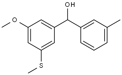 (3-methoxy-5-(methylthio)phenyl)(m-tolyl)methanol Structure