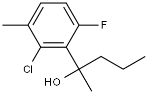 2-(2-chloro-6-fluoro-3-methylphenyl)pentan-2-ol Structure