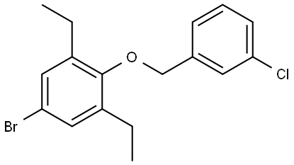 5-bromo-2-((3-chlorobenzyl)oxy)-1,3-diethylbenzene 구조식 이미지