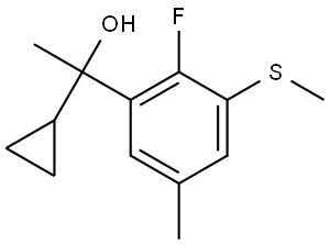 1-cyclopropyl-1-(2-fluoro-5-methyl-3-(methylthio)phenyl)ethanol Structure