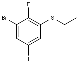 (3-bromo-2-fluoro-5-iodophenyl)(ethyl)sulfane Structure