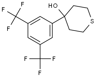 4-(3,5-bis(trifluoromethyl)phenyl)tetrahydro-2H-thiopyran-4-ol Structure