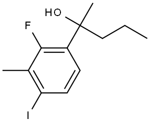 2-(2-fluoro-4-iodo-3-methylphenyl)pentan-2-ol Structure