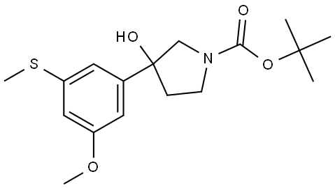 tert-butyl 3-hydroxy-3-(3-methoxy-5-(methylthio)phenyl)pyrrolidine-1-carboxylate Structure