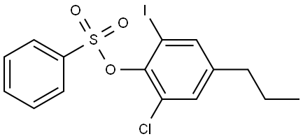 2-chloro-6-iodo-4-propylphenyl benzenesulfonate Structure