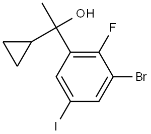 1-(3-bromo-2-fluoro-5-iodophenyl)-1-cyclopropylethanol Structure