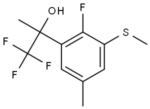 1,1,1-trifluoro-2-(2-fluoro-5-methyl-3-(methylthio)phenyl)propan-2-ol Structure