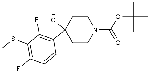 tert-butyl 4-(2,4-difluoro-3-(methylthio)phenyl)-4-hydroxypiperidine-1-carboxylate Structure