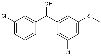 (3-chloro-5-(methylthio)phenyl)(3-chlorophenyl)methanol Structure