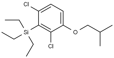 (2,6-dichloro-3-isobutoxyphenyl)triethylsilane Structure