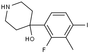 4-(2-fluoro-4-iodo-3-methylphenyl)piperidin-4-ol 구조식 이미지