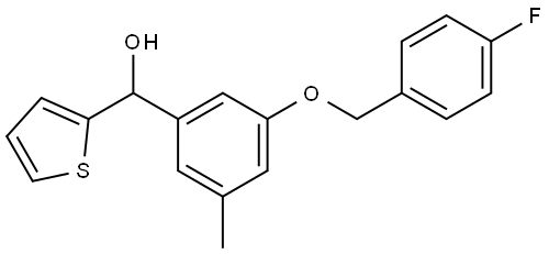 (3-((4-fluorobenzyl)oxy)-5-methylphenyl)(thiophen-2-yl)methanol Structure