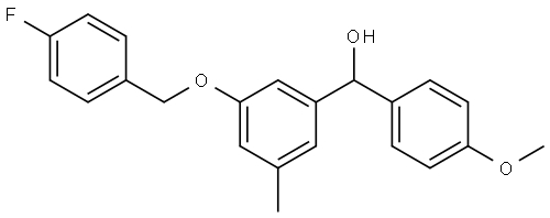 (3-((4-fluorobenzyl)oxy)-5-methylphenyl)(4-methoxyphenyl)methanol Structure