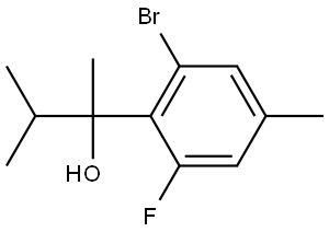 2-(2-bromo-6-fluoro-4-methylphenyl)-3-methylbutan-2-ol Structure