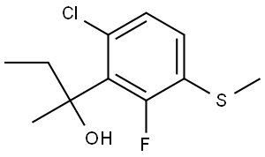 2-(6-chloro-2-fluoro-3-(methylthio)phenyl)butan-2-ol Structure