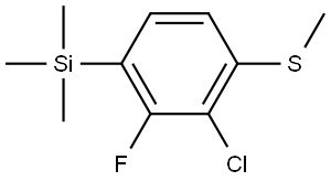 (3-chloro-2-fluoro-4-(methylthio)phenyl)trimethylsilane Structure