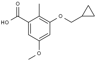 3-(cyclopropylmethoxy)-5-methoxy-2-methylbenzoic acid Structure