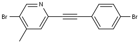 5-bromo-2-((4-bromophenyl)ethynyl)-4-methylpyridine Structure