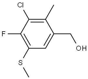 (3-chloro-4-fluoro-2-methyl-5-(methylthio)phenyl)methanol Structure