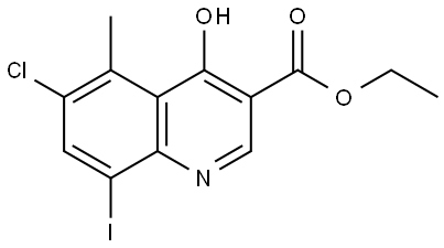 Ethyl 6-chloro-4-hydroxy-8-iodo-5-methylquinoline-3-carboxylate Structure