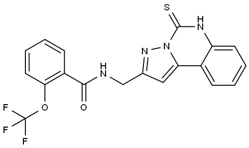 N-[(5-thioxo-6H-pyrazolo[1,5-c]quinazolin-2-yl)methyl]-2-(trifluoromethoxy)benzamide Structure