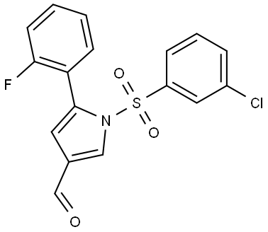 1-((3-chlorophenyl)sulfonyl)-5-(2-fluorophenyl)-1H-pyrrole-3-carbaldehyde Structure