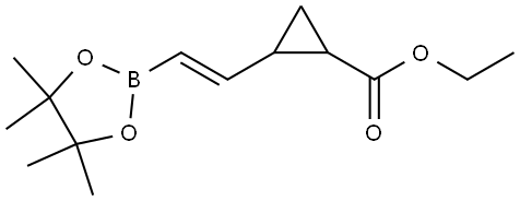 Cyclopropanecarboxylic acid, 2-[(1E)-2-(4,4,5,5-tetramethyl-1,3,2-dioxaborolan-2-yl)ethenyl]-, ethyl ester 구조식 이미지