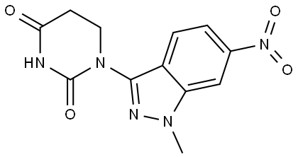 2,4(1H,3H)-Pyrimidinedione, dihydro-1-(1-methyl-6-nitro-1H-indazol-3-yl)- Structure