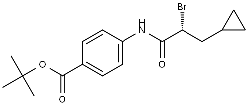 Benzoic acid, 4-[[(2R)-2-bromo-3-cyclopropyl-1-oxopropyl]amino]-, 1,1-dimethylethyl ester Structure