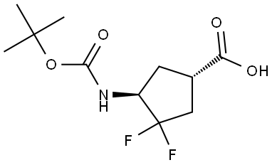 (1S,4S)-4-((tert-Butoxycarbonyl)amino)-3,3-difluorocyclopentanecarboxylic acid Structure